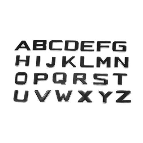 srasakan 車用 立体 エンブレム ステッカー 装飾 ドレスアップ 外装 パーツ 大文字 アルファベット レター ステッカー （ブラック, 26個入り）
