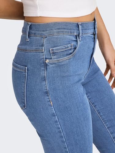 ONLY ONLY Damen Onlrain Life Reg Skinny DNM Noos Jeans, Medium Blue Denim, XS / 34L EU - Detailansicht 8 | TV | Video | Foto