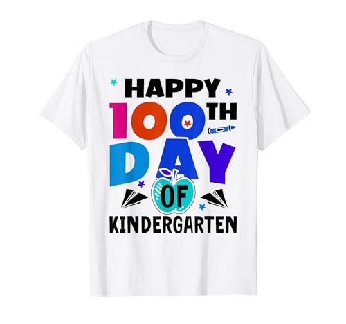 Happy 100Th Day Of Kindergarten 100 Days Team Cute T-Shirt