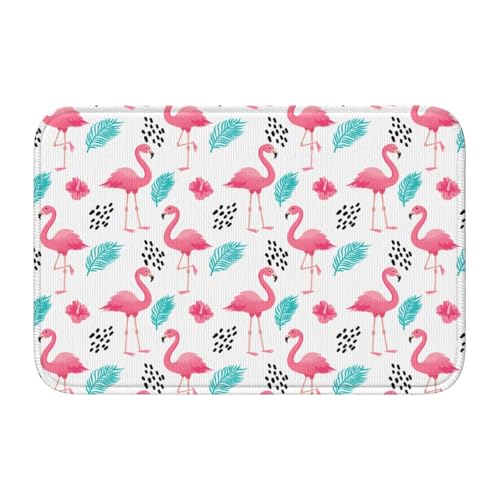 玄関マット かわいい フラミンゴ バスマット 室内 屋外 足拭きマット カーペット おしゃれ 北欧 滑り止め付き 洗える ベットルーム 浴室 台所 寝室 業務用 家庭用 40×60cm