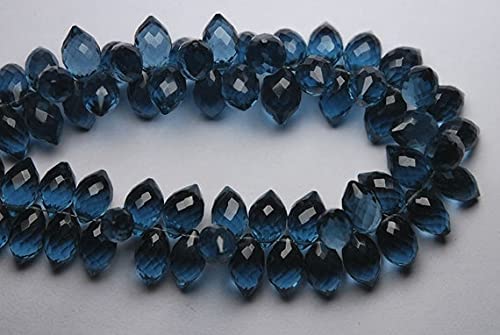 London Blue Quartz perles gouttes pour fabriquer vos bijoux d'été élégants