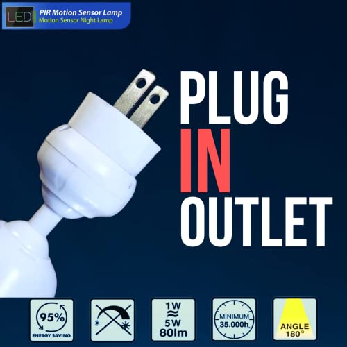 Image of Plug in Wall AC Outlet Dusk to Dawn Motion Activated Directional Plug in Wall LED Bright Night Light Indoor 5W 6500K Flexible Adjustable Neck for Basement Garage Ceiling Hallway Bathroom