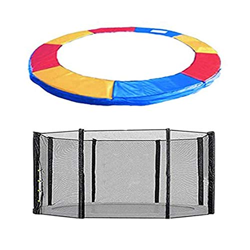 Green Bay Trampoline Replacement Safety Spring Cover Padding Pad + Safety Net Enclosure Surround 12FT Tri-Colour