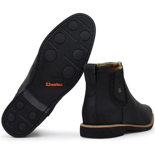 Botina Zebu Original Masculina Couro Legítimo Mustang Preto (PRETO, BR, Adulto, Numérico, 42)