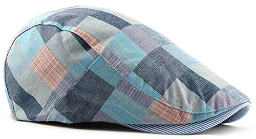 Men's Newsboy Gatsby Hat Vintage Beret Flat Ivy Cabbie Driving Hunting Cap For Boyfriend Gift Multi Color Stripe #TOP1