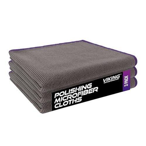 VIKING Microfiber Cleaning Cloth for Car Wax Removal, 16 x 16 Inch,…