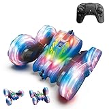 アタミラ(ATAMIRA) ラジコンカー 子ども向け 光る USB-C直接充電式 スタントカー 360度回転 両面走行 ラジコン オフロード USB充電 4WD 四輪駆動 RCカー おもちゃ 車 誕生日プレゼント 男の子 贈り物 大人向け