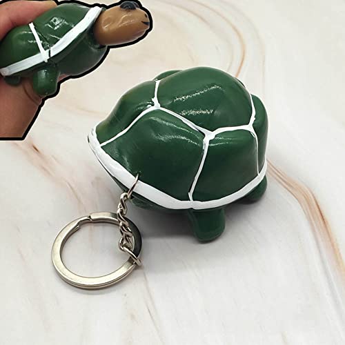 Tortoise Keychain Head Popping Squishy Squeeze Toy For Stress Reduction For Men, Women, Boys, Girls 4 Pcs Easter Party Gift #TOP4