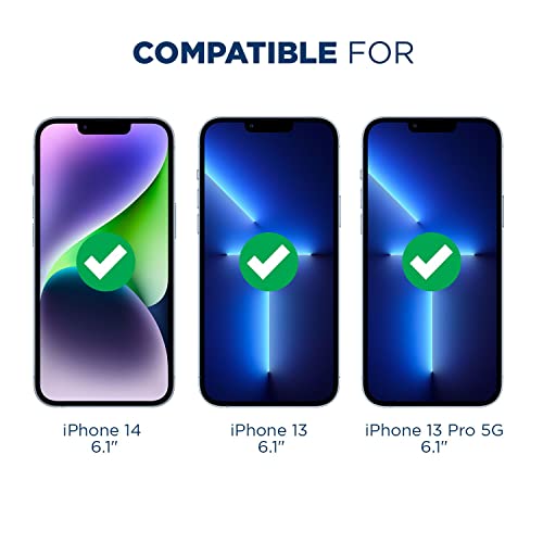 Tech Armor Ballistic Glass Screen Protector For Iphone 14, Iphone 13 And 13 Pro [6.1 Inch] Display 3 Pack Tempered Glass, Case Friendly #TOP1