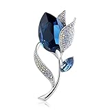 Broche de Tulipán Azul con Pedrería de Circonita y Cristal, Alfiler de Corsage Elegante y Simple para Mujeres, Fiesta,...