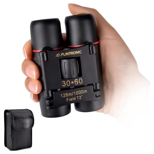 Flintronic Prismáticos Compactos 30 x 60, Prismáticos Plegables, Prismáticos Mini Impermeables, Ligeros, Prismáticos Pequeños para la Caza, Turismo, Observación de Aves, Senderismo, Astronomía