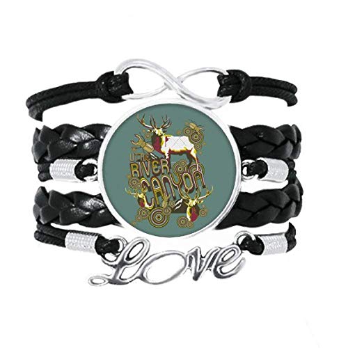 Bracelet en cuir torsadé avec motif renne et insectes pour un style bohème unique