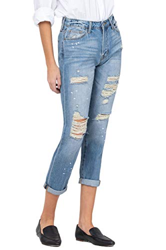 VERVET by Flying Monkey Distressed Paint Splatter Boyfit Jeans4