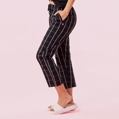 Image of Enamor Mid Rise Full Length Adjustable Drawstring Hangout Pant for Women - Relaxed Fit, Combed Cotton - E4A5