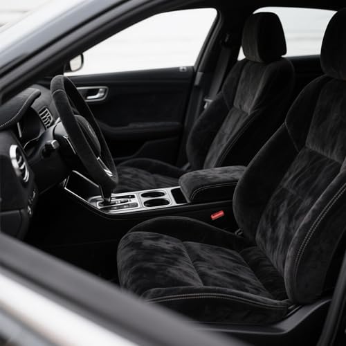 Image of Y.A. LOTUS Black Microfiber Fabric Self-Adhesive Suede Look 39.37in x 78.74in, Premium Synthetic Leather - Stretch Film Fabric Perfect for car Interior Decorate