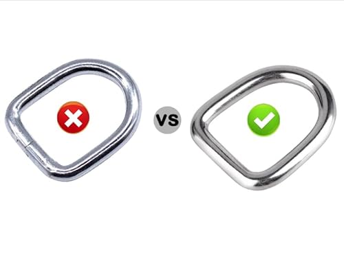 Tootaci D Rings Tie Down Anchors 1/4" Stainless Steel D Ring 1200Bls Breaking Strength,6Pcs Heavy Duty Trailers Bracket Surface Mount Hooks With Screws Securing Cargo For Boats,Trucks,Camper #TOP7