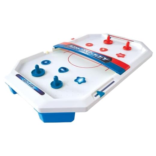 International Playthings Game Zone - Electronic Table-Top Air Hockey - Fast-Paced Sports Fun in an Easily Portable Battery-Operated Rink for Ages 5 and Up