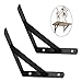 Supports D'étagère en Métal,équerre pour Étagere Robuste 2 Pièces,équerre De Fixation Triangulaires,Supports Muraux De Rayonnage,Robustes Et Durables,Black-200 * 120 * 2mm