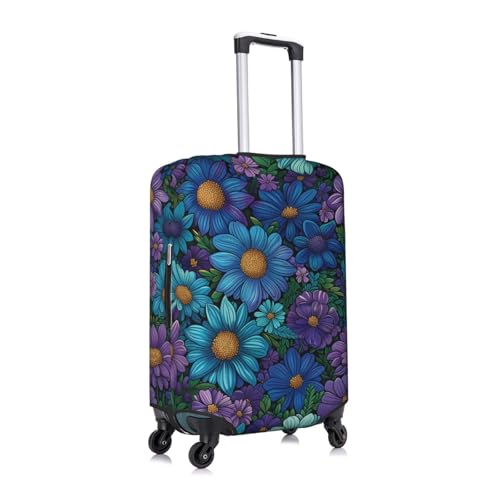 flowers purple Elastic Travel Luggage Cover Travel Suitcase Protective Cover3