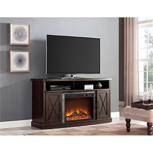 Image of Ameriwood Home Barrow Creek Electric Fireplace TV Stand for TVs up to 60 inch, Espresso