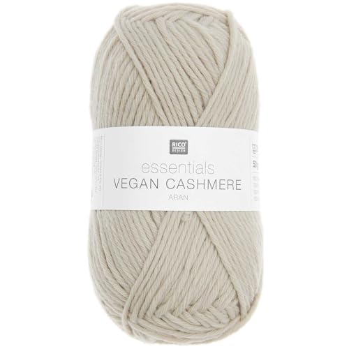 Rico Design Essentials Vegan Cashmere aran, Strickgarn 100% Polyamid, 50g (02 beige)