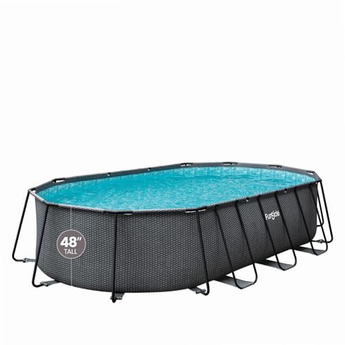 FUNSICLE, Piscine Tubulaire, Hors Sol, Ovale Oasis Designer, Livrée avec Tapis de Sol, échelle de sécurité et avec épurateur, Cartouche Type C, Noir, 6,10...