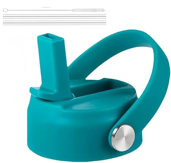 Straw Lid for Hydro Flask Wide Mouth Water Bottles, Top Lids with Straw Compatible with Hydro Flask 32 40 oz, Replacement Cap Wide Mouth Accessories Flip Lid Flex Handle
