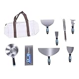 Pissente Set di Raschietti per Stucco, Kit di Attrezzi per Cartongesso in Acciaio Inossidabile con Strumento Multifunzione 10 in 1 per la Riparazione e la Verniciatura delle Pareti