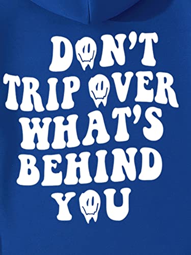 Floerns Men's Letter Graphic Print Long Sleeve Drawstring Hoodie Sweatshirt Tops A Blue S #TOP3