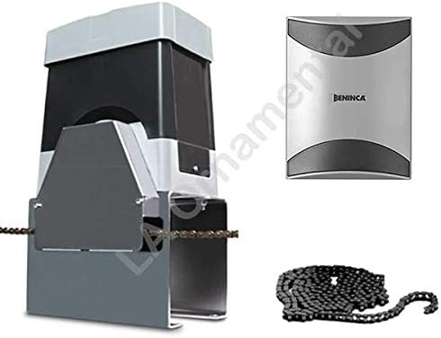 Gate Opener Bull 1524 FC, Motor in Base, Control Panel with Receiver, 20 Ft Chain for gate Up to 30 Ft Sliding Gates