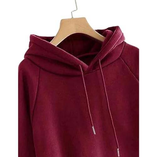 Image of Clotth Theory Women's Cotton Fleece Hooded Neck Sweatshirt | Hoodie Jacket with Kangaroo Pocket