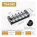 wangkeying 1pcs 45A 600V TB4503 TB4504 TB4505 TB4506 TB4510 TB4512 Dual Row Barrier Screw Terminal Block Strip Wire Connector Wiring Tool(TB4505)