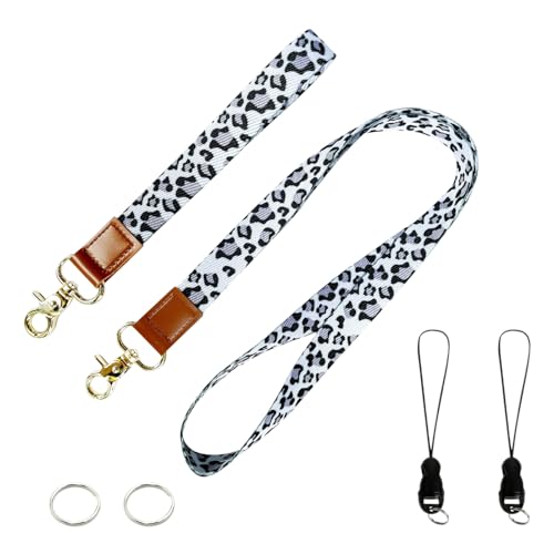 PAITOK Conjunto de Cinta para el Cuello y la Muñeca con Broche de Metal. Lanyard Personalizado con Dos Anillas Metálicas para Portaidentificación, Llaveros y Amuletos