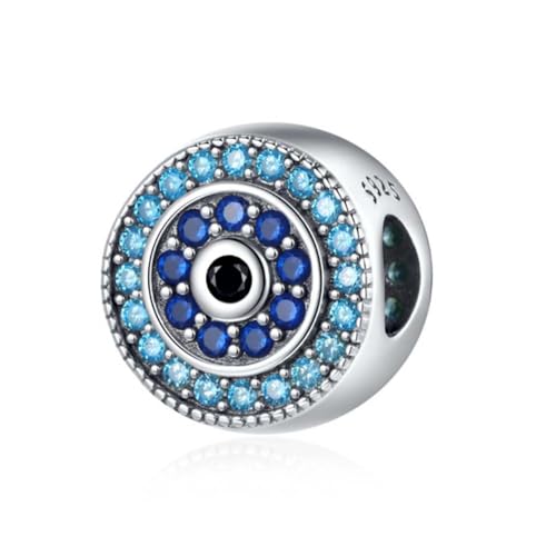 Image of Hand of Fatima Charm 925 Sterling Silver Blue Evil Eye Charms For Pandora Bracelets (Evil Eye Pendant 1860)