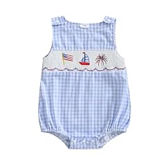 American Flag Fireworks Plaid Blue