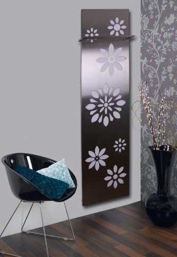 Badheizkörper Design Flower 3, HxB: 180 x 47 cm, 1118 Watt, Edelstahl mattiert MADE IN GERMANY Szagato Handtuchheizung Handtuchwärmer Design Heizkörper Mittelanschluss Bad vertikal modern