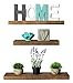 Mark One Home Goods Rustic Farmhouse 3 Tier Floating Wood Shelf - Floating Wall Shelves (Set of 3), Hardware and Fasteners Included (White Oak, 3 Tier)