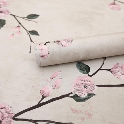 Image of SARVATRAY Self Adhesive Wallpaper Cream Flower Wall Sticker for Kitchen Cabinets Furniture and Walls Waterproof Heat and Oil Resistant PVC Wallpaper (1.5 X 9.5 SQ FT 3 M, Mat Cream Flower WS)