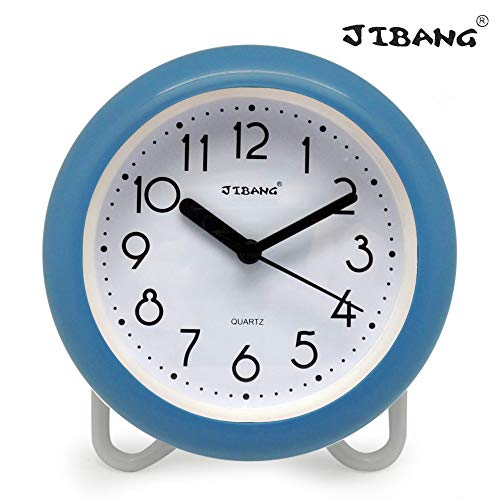 JIBANG Waterproof Bathroom Clock, Desktop Clocks for Bathroom, 7 Inches Silent Non-Ticking Prevent