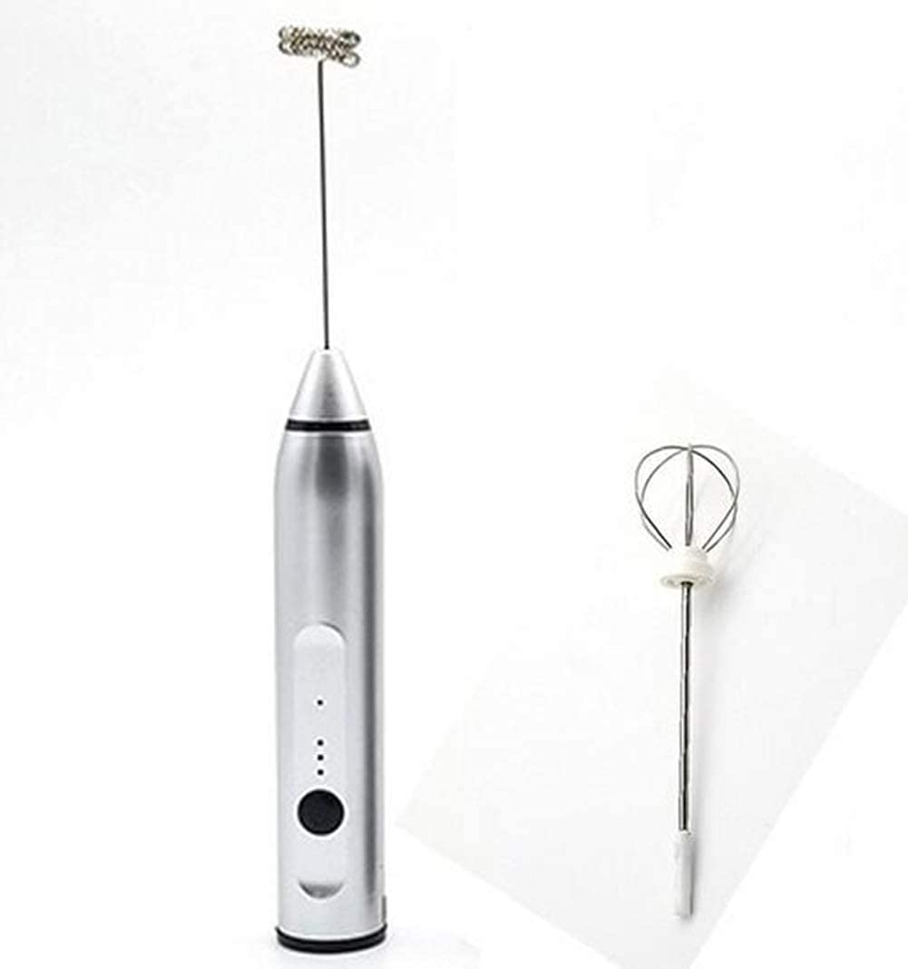 Montalatte Elettrico Montalatte Automatici Sbattitore a Mano schiumoso Frullatore Portatile Multifunzione Frullino per Le Uova Ricarica USB Processore per pappe a 3 velocità 918