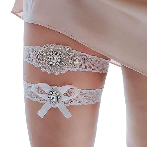 Wedding Garter|Garters For Bride|Wedding Lace Garter For Bridal Rhinestones Garter Belt Set #TOP1
