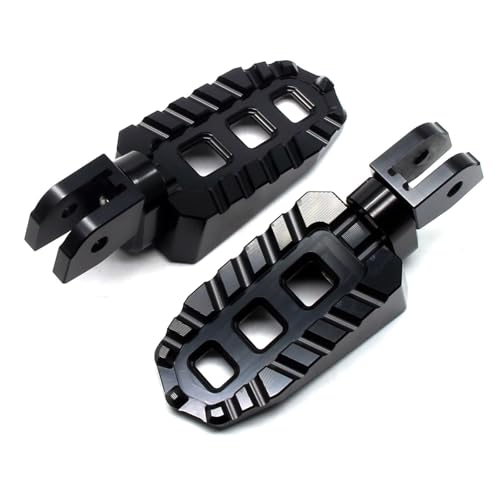 Image of MZS Motorcycle Front Foot Pegs Adjustable Rider Footpegs Black CNC Compatible with DESERTX /Multistrada V2S V4 950 1200 / Monster 696 796 797 821 1100 1200 / HYPERMOTARD 950 / Scrambler 400 800 1100