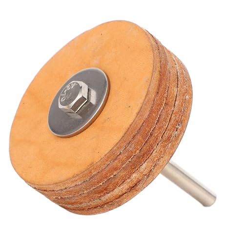 Leder Polierscheibe, 60mm Lederabziehscheibe Lederpolierscheibe Lederschleifscheibe Mit Schaft, Leder Schwabbelscheibe MesserschäRfscheibe FüR Polieren Messer, MeißEl,Schmuck Jadestone