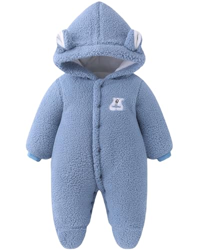 Combinaison de neige bébé polaire chaude à capuche 0-18 mois