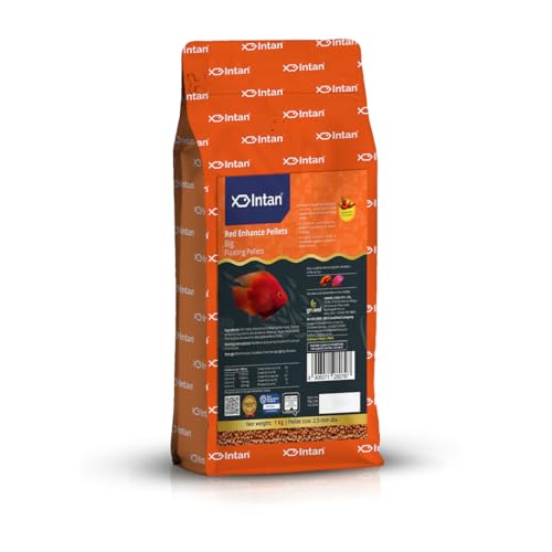 Image of Intan Red Enhance Pellets (Big 2.5mm Floating) | 1Kg - Highly Nutritious Ornamental Fish Food for Parrotfish & Red Coloured Fish | Growel Feeds