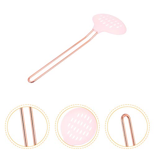 Hemoton Colher de nylon com alça de aço inoxidável, resistente ao calor, antiaderente, cozinha, serv