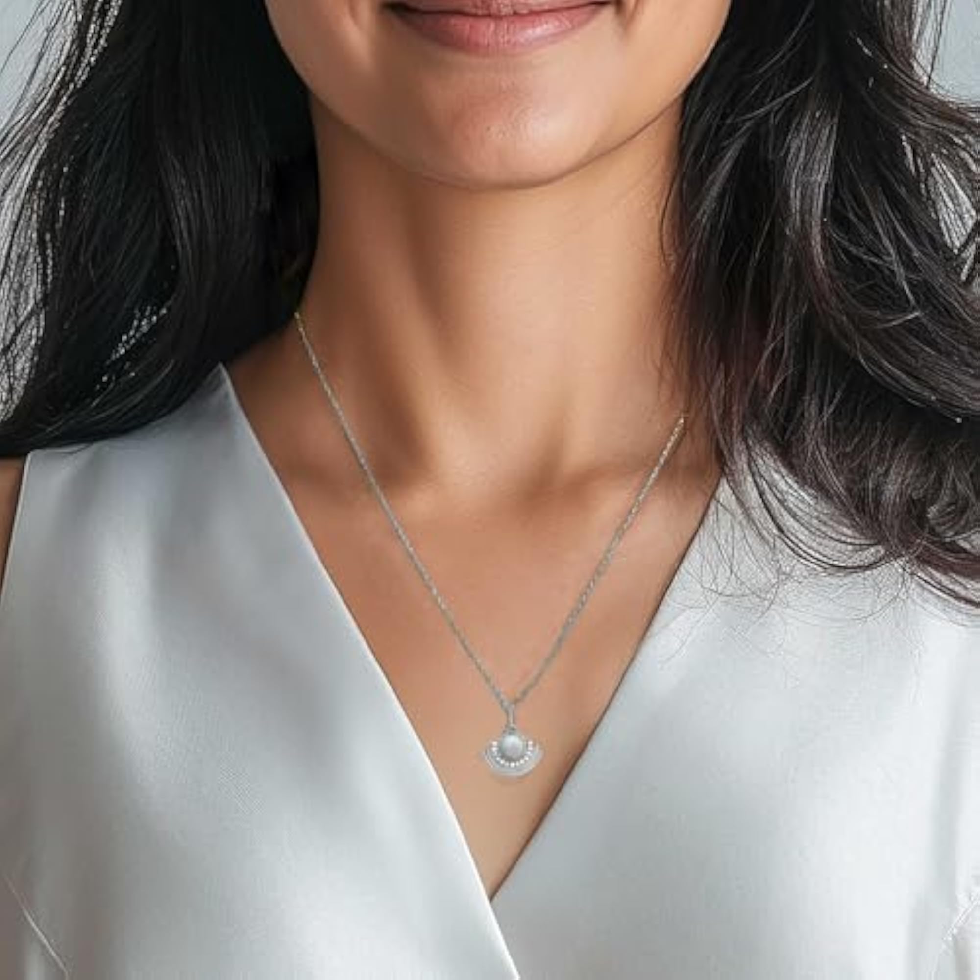 Women's 925 Silver Opal Stone Necklace with Authenticity Certificate