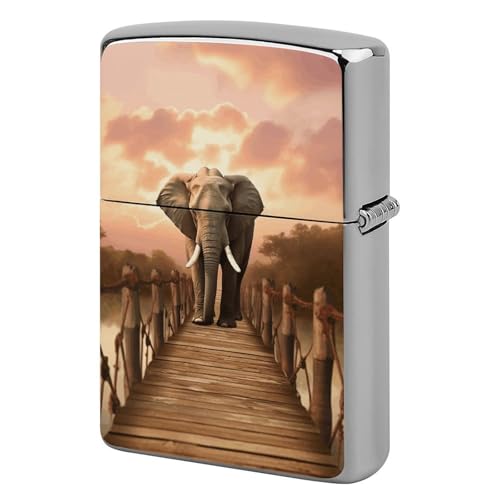 Étui à briquet éléphant sur un pont pour vos sorties - Accessoire de poche nomade