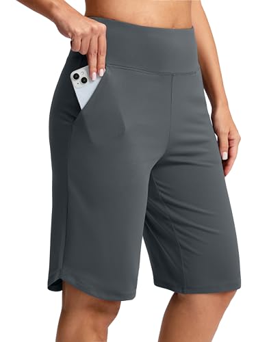 Bermuda long femme 30,5 cm extensible idéal pour la marche d'été
