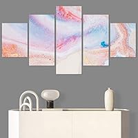 SIGNWIN 5 Panel Canvas Wall Art Modern Art 3D Abstract Abstract Brushstroke Contemporary Digital Art Fun Multicolor for Home Decorations Ready to Hang - 60